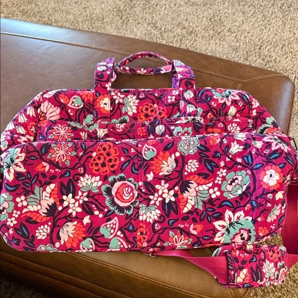 Vera Bradley Vibrant Pink and Purple Floral Travel Bag - Picture 5 of 5